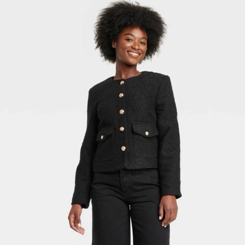 Universal Thread Women's Button Up Winter Blazer Jacket